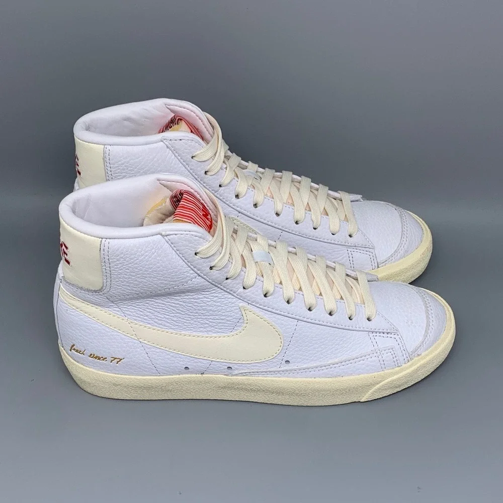 Nike Blazer Mid 77 Vintage Popcorn‎ White Skate Shoes CW6421-100 Men Sz 7
